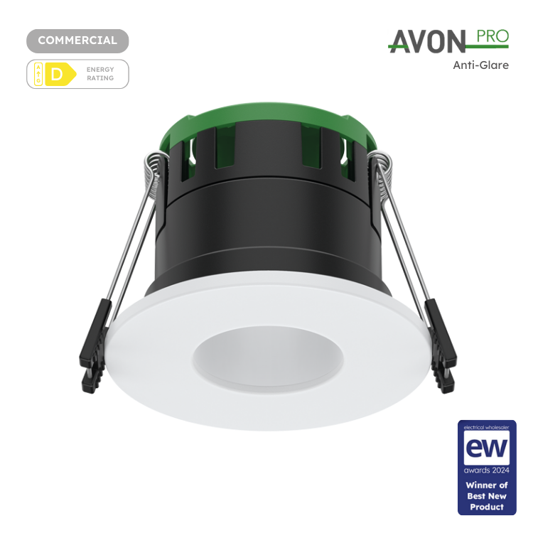 Avon Pro Fire Rated 4CCT Dual Wattage Downlight Anti Glare